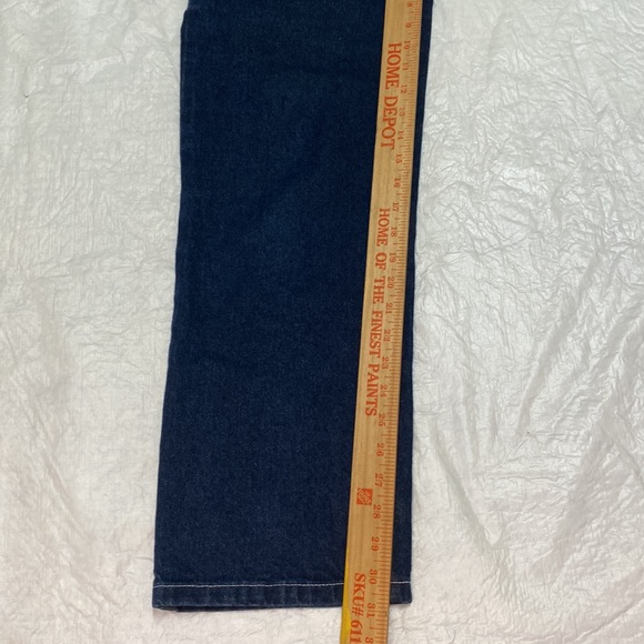 Cotton:On Womens 4 Blue White Stitch Carpenter Jean High Rise Straight Leg Loop - Picture 11 of 12